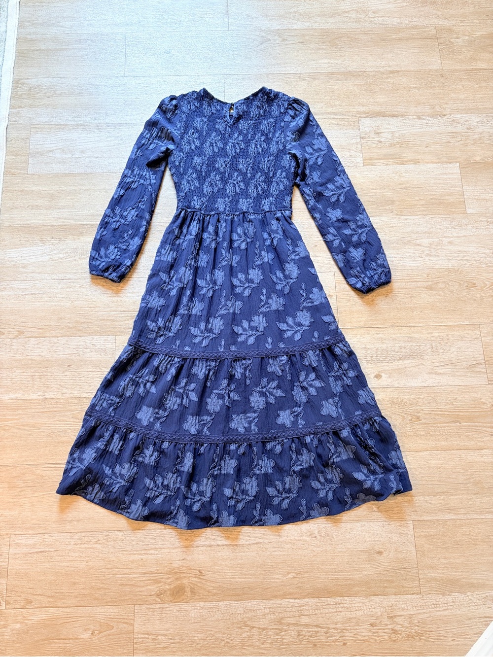 Navy Floral Midi Dress